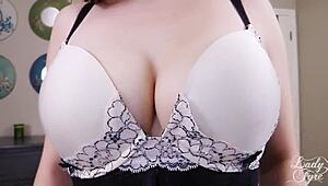 lady fyre seduces stranger with teasing strip tease in fetish outfit