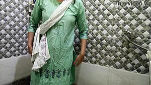 indian beauty drilled by naughty stepson in washroom chaos