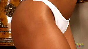 Watch This Ebony Cutie In White Lingerie Suck Cock Before Pussy Pounding Leads To Facial!