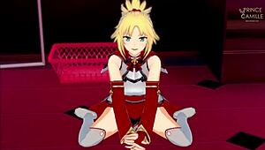 Mordred Pedragon lets you cum inside during masturbation.