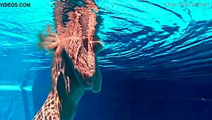 Mary Kalisy Gropes Tits In Bikini During Bathing