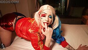 Harley Quinn’s Pink Pussy Wrecked by Joker, Rachel Luxe Stars