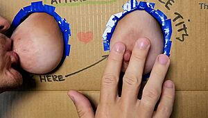 a homemade video captures intense nipple sucking with huge natural breasts on display.