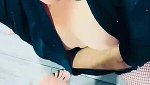 Curvy Brunette Sucks Big Dick with Buttplug