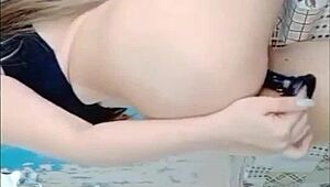 hey fans, watch this 18yo pinay teen finger herself and use a black dildo!