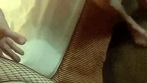 bama's best in fishnets getting that tight cock close up