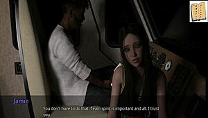 blonde teen in 3d game with big tits and ass