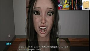 blonde teen in 3d game with big tits and ass