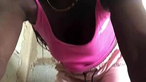 Crazybitch starts with teasing strip, ends fully naked.