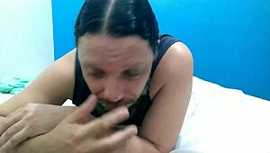 he prepares his ass for an inversion with a sexy girl