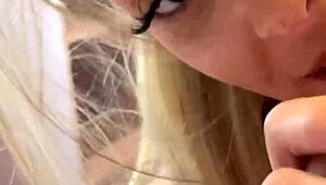 Found cleaning lady Tiffany Leiddi for hotel banging. Bent over blonde rides hard in cowgirl!