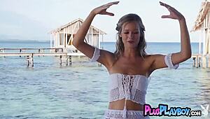 Gorgeous Blonde Milf Olivia Preston Undresses Outdoors