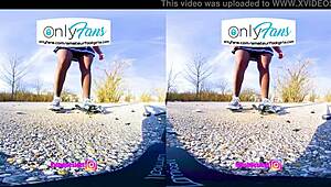 Vr 3d foot girl crushes nylons in high heels!