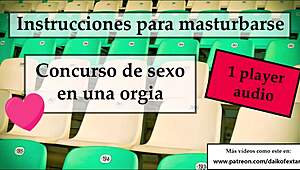 The group contest involves ladyboy orgy and femdom instructions for quick masturbation game