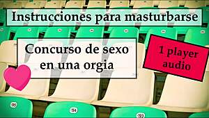 The group contest involves ladyboy orgy and femdom instructions for quick masturbation game