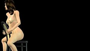 animated 3d cartoon girl giving sexy poses in several positions