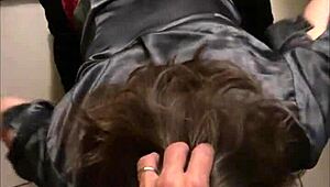 French Amateur In Black Leather Pants Sucks And Fucks Doggystyle POV