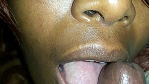 Mama's mouth is the best for deepthroat blowjobs on black cock