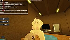 Roblox porn with cute whore bent over for doggystyle. She rides cowgirl on big black cock before missionary banging.