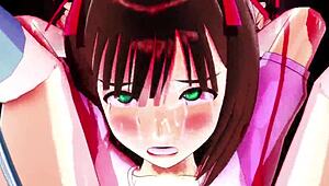Intense 3D Anime Action in Purupuru Haruka 09 String Pulling Game