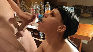 This skinny goth babe masters a wild blowjob compilation in HD