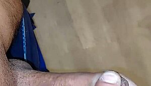 Masturbation session with cum spilling all over hotel floor