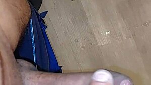 Masturbation session with cum spilling all over hotel floor