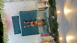 Monika fox poses naked on bed