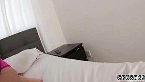 teen secretary in glasses fucks for cash at college