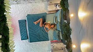 Monika fox poses naked on bed