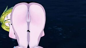 anna from shaman king teases with her wet vagina