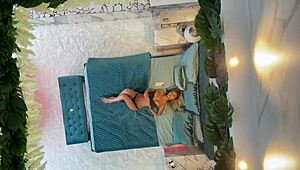 Monika fox poses naked on bed