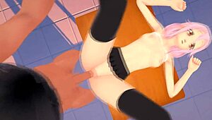 Hei, katso kun kuuma 18+ Inori Yuzuriha saa kreampien 3D-hentai:ssa!