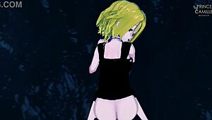 anna from shaman king teases with her wet vagina