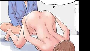 Girlfriend Gives Hardcore Blowjob In Hentai Anime Style, Teen 18+ Lady Sucking Deep