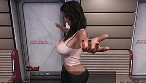 stranded in space 111, heated arguments flare with an ebony milf sporting big tits in this wild tale