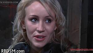 Sexy slaves tease and please with rough cock sucking.