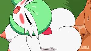 breeding with gardevoir and her monster cock cumshot on tits