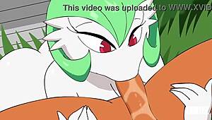 breeding with gardevoir and her monster cock cumshot on tits