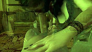 In the goth elf's POV world, she gives handjob and blowjob in 3D.