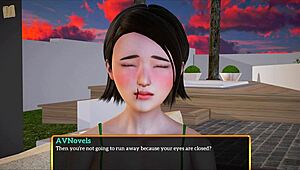 redhead plays erotic game with small tits