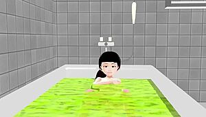 Koko A! I'll Show You Stripping Everything Off in the Bath!