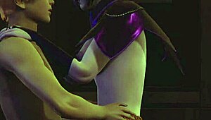 Raven slurps huge dick in 3D uncensored hentai! 😲