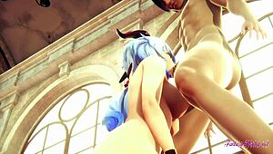 uh, ganyu in genshin impact hentai suckin’ and gettin’ fucked in church, ya see!