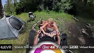 Blonde fucked outdoor