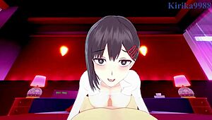 kobeni and makima getting intense with creampie action in chainsaw man hentai