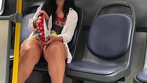 My 18-year-old stepdaughter flashing on the bus, so thrilling