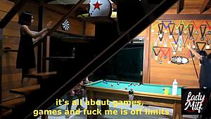 she was ready for action, husband couldn't keep up, friend helped