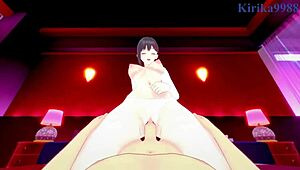 kobeni and makima getting intense with creampie action in chainsaw man hentai