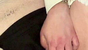 Minxycme moans while sucking dildo.